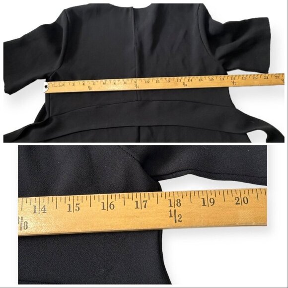 ZARA WOMAN V NECK Belted Asymmetrical blouse top, Black, Size S - Picture 12 of 14